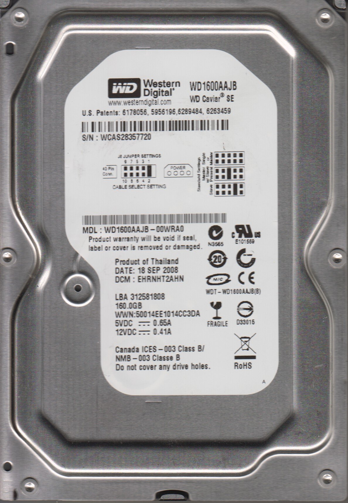 wd1600aajb-00j3?a0、DCM hgrnhtjahn、Westernデジタル160?GB IDE 3.5ハードドライブ Amazon | wd1600aajb-00j3 a0、DCM hgrnhtjahn、Westernデジタル